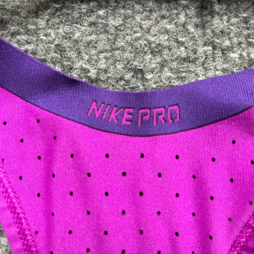 Nike Tank Top Womens Size S Purple Pro Racerback Perforated Slim Fit Athletic